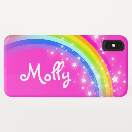 Rainboogstersterren Roze sky, aangepaste naam Case-Mate iPhone Case (Achterkant (horizontaal))