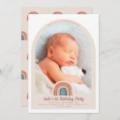 Rainboogstraal Foto 1e verjaardag Kaart (Voorkant / Achterkant)