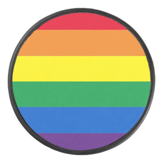 Rainboogstrepen kleuren Lgbt gay flag Hockey Puck (Voorkant)