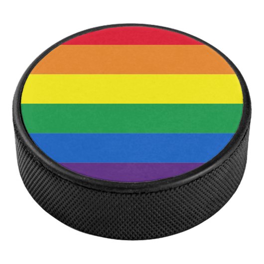 Rainboogstrepen kleuren Lgbt gay flag Hockey Puck (3/4)