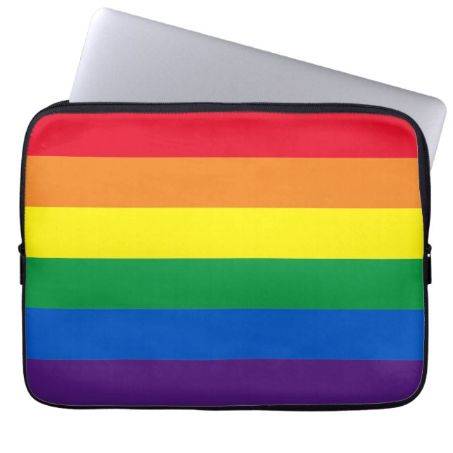 Rainboogstrepen kleuren Lgbt gay flag Laptop Sleeve (Voorkant)