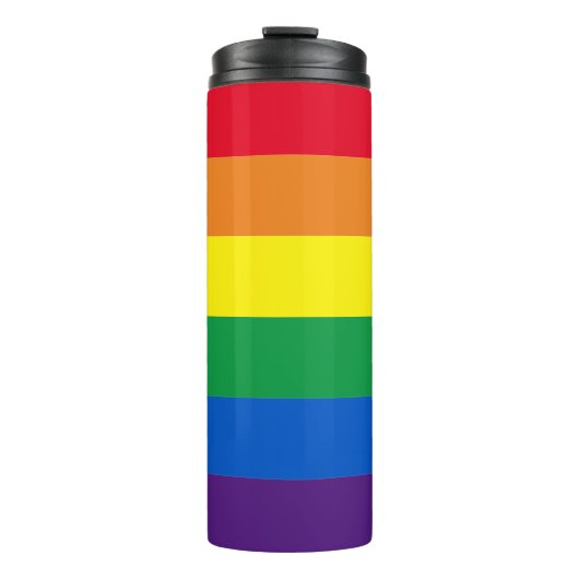 Rainboogstrepen kleuren Lgbt gay flag Thermosbeker (Voorkant)