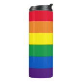 Rainboogstrepen kleuren Lgbt gay flag Thermosbeker (Gedraaid links)