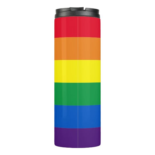 Rainboogstrepen kleuren Lgbt gay flag Thermosbeker (Achterkant)