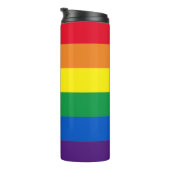Rainboogstrepen kleuren Lgbt gay flag Thermosbeker (Geroteerd rechts)