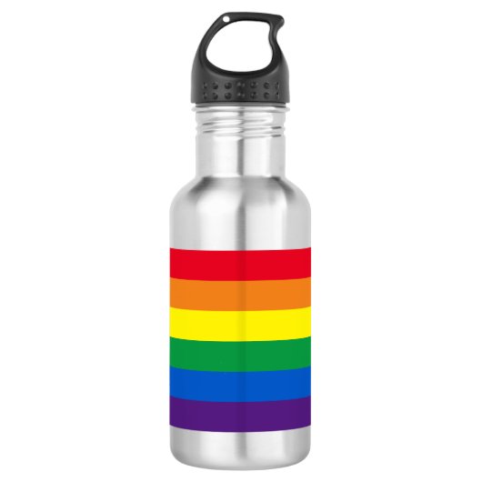 Rainboogstrepen kleuren Lgbt gay flag Waterfles (Voorkant)