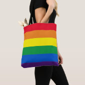 Rainboogstrepen kleuren Lgbt gay pride vlag modern Tote Bag (Dichtbij)