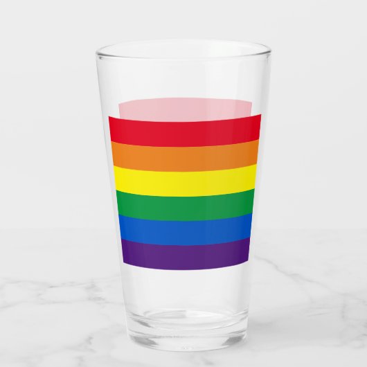 Rainboogstrepen kleuren Lgbt Lgbtq homovlag Glas (Achterkant)