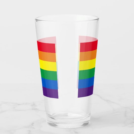 Rainboogstrepen kleuren Lgbt Lgbtq homovlag Glas (Rechts)