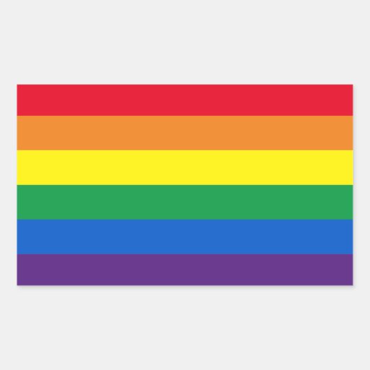 Rainboogstrepen kleuren Lgbt Lgbtq homovlag Rechthoekige Sticker (Voorkant)