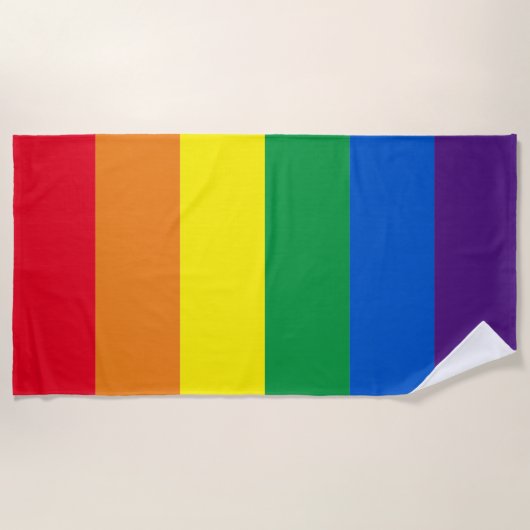 Rainboogstrepen kleuren Lgbt Lgbtq homovlag Strandlaken (Voorkant)