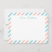 Rainboogstripe Gift for Teacher Flat Note Kaart Notitiekaartje (Voorkant)