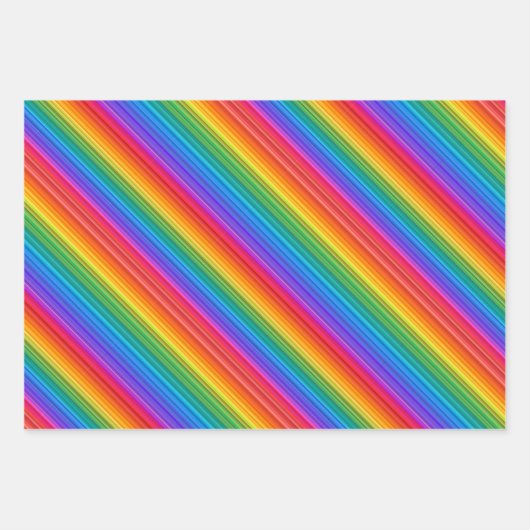 Rainboogstrips Abstracte pakpapierstellen Inpakpapier Vel (Voorkant 3)