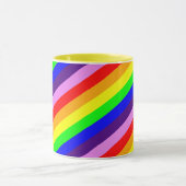 Rainboogstrips Diagonaal Klassiek Helderkleurig Mok (Midden)