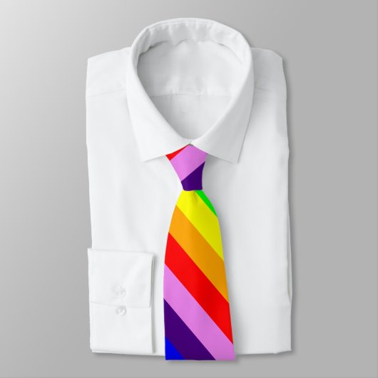 Rainboogstrips Diagonaal Klassiek Helderkleurig Stropdas (Gebonden)