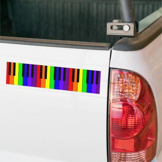 Rainboogtoetsenbord Bumpersticker (Op Truck)
