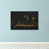 Rainboogtower, Cleveland Ohio Canvas Print (Insitu (Houten vloer))