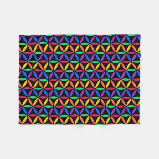 Rainboogventilator van het levenspatroon fleece deken (Voorkant (Horizontaal))