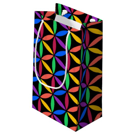 Rainboogventilator van het levenspatroon klein cadeauzakje (Achterkant Gekanteld)