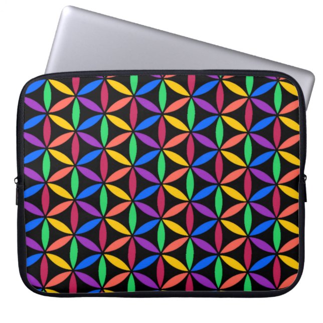 Rainboogventilator van het levenspatroon laptop sleeve (Voorkant)