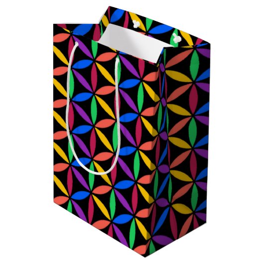 Rainboogventilator van het levenspatroon medium cadeauzakje (Achterkant Gekanteld)