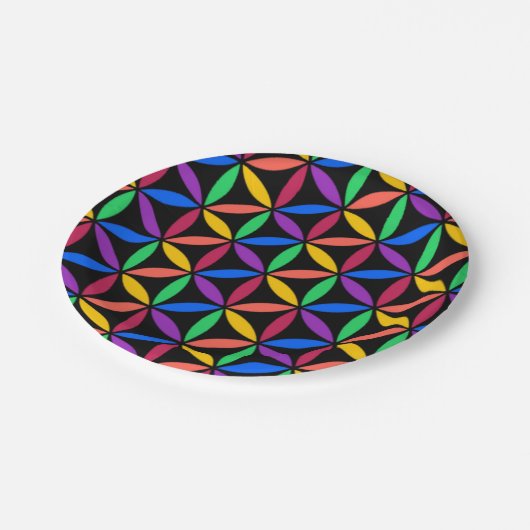 Rainboogventilator van het levenspatroon papieren bordje (Gekanteld)