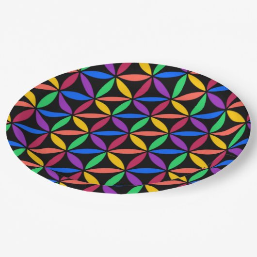 Rainboogventilator van het levenspatroon papieren bordje (Gekanteld)