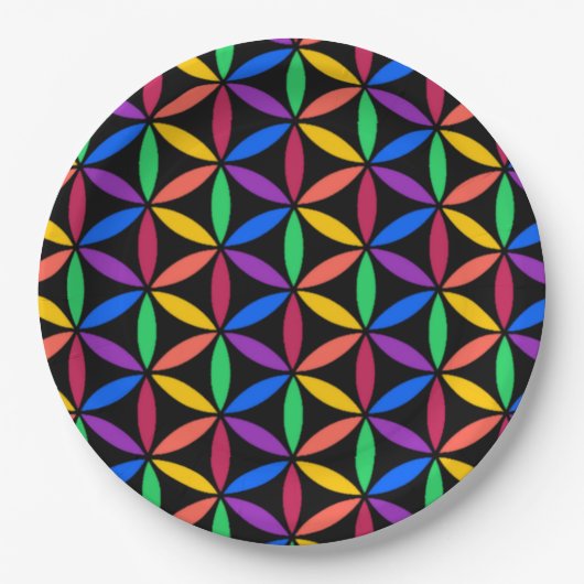Rainboogventilator van het levenspatroon papieren bordje (Voorkant)