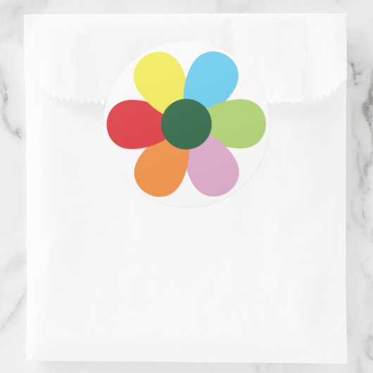 Rainboogventilatorontwerp Ronde Sticker (Tas)