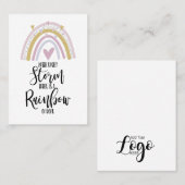 Rainboogverblijf Sterke pin badge holder miskraam Visitekaartje (Voorkant / Achterkant)