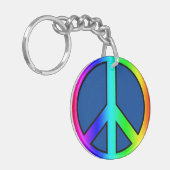 Rainboogverbod voor de Bomb CND-afbeelding Sleutelhanger (Voorkant Links)