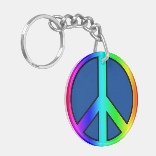 Rainboogverbod voor de Bomb CND-afbeelding Sleutelhanger (Voorkant Links)