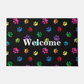 Rainboogverf op zwart deurmat (Voorkant)