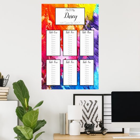 Rainboogverf-stoelenkaart Poster (Thuiskantoor)