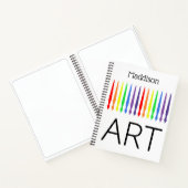 Rainboogverfborstels, kunstschetsboek, jouw naam notitieboek (Binnen)