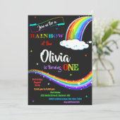 Rainboogverjaardagsuitnodiging Regenboog van leuk  Kaart (Staand voorkant)