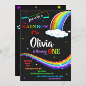 Rainboogverjaardagsuitnodiging Regenboog van leuk  Kaart (Voorkant / Achterkant)