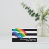 Rainboogverlichting op zwarte en witte aangepaste  visitekaartje (Staand voorkant)