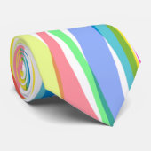 Rainboogverticale strepen pasteelkleurige Stropdas (Opgerold)