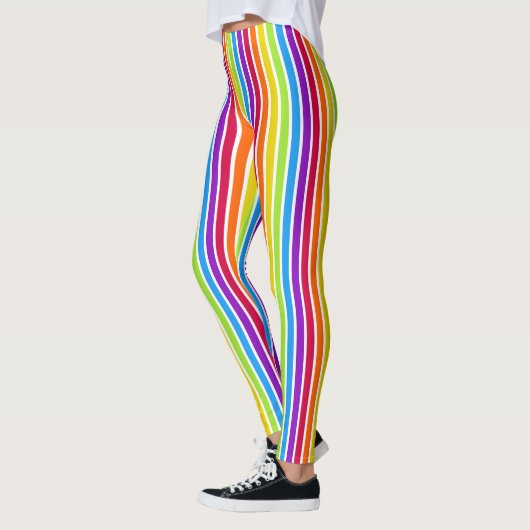 Rainboogverticale strips helder kleurig leggings (Links)