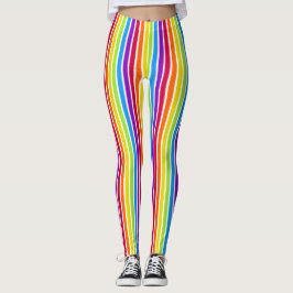Rainboogverticale strips helder kleurig leggings