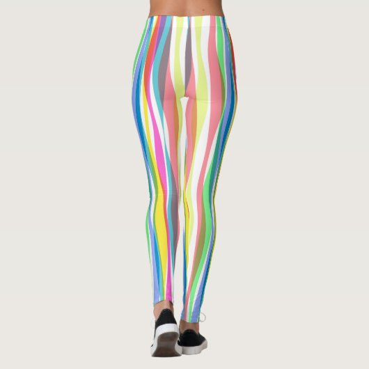 Rainboogverticale strips Kleurrijke Leggings (Achterkant)