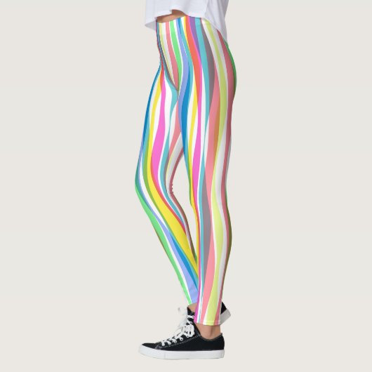 Rainboogverticale strips Kleurrijke Leggings (Links)