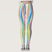 Rainboogverticale strips Kleurrijke Leggings (Voorkant)