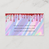 Rainboogvloeistofachtergrond | QR | Glitter Visitekaartje (Achterkant)