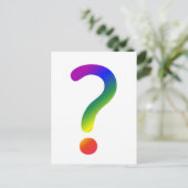 Rainboogvraagteken Briefkaart (Staand voorkant)