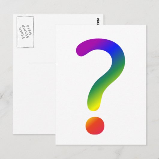 Rainboogvraagteken Briefkaart (Voorkant / Achterkant)