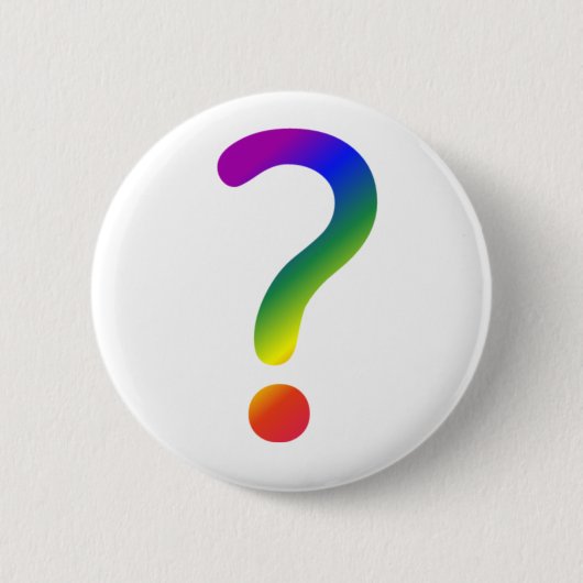 Rainboogvraagteken Ronde Button 5,7 Cm (Voorkant)