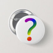 Rainboogvraagteken Ronde Button 5,7 Cm (Voorkant /achterkant)