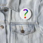 Rainboogvraagteken Ronde Button 5,7 Cm (In situ)